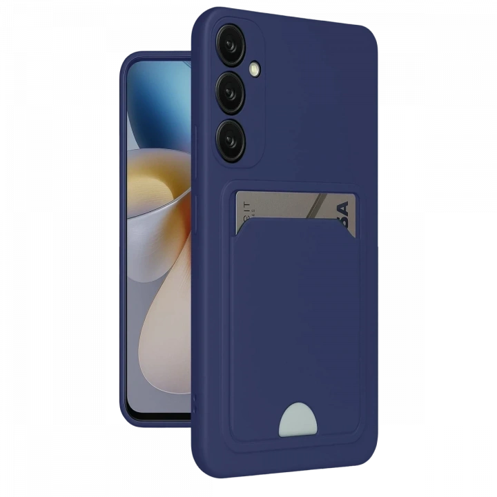 BFS  Samsung Galaxy A35 5G Kılıf Kelvin Kartvizitli Silikon - Lacivert