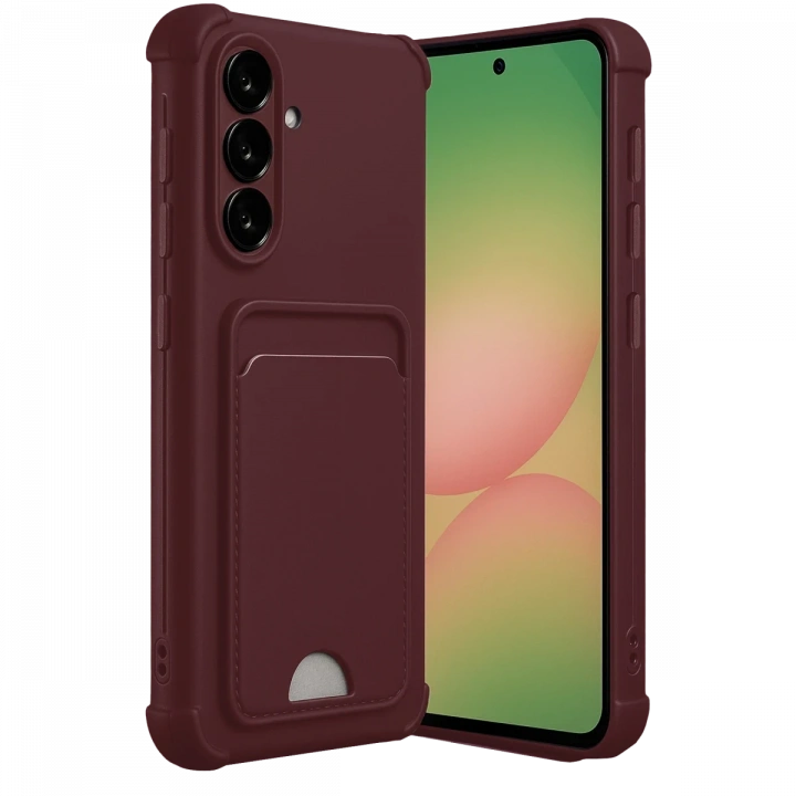 BFS  Samsung Galaxy A36 Kılıf Kelvin Kartvizitli Silikon - Bordo