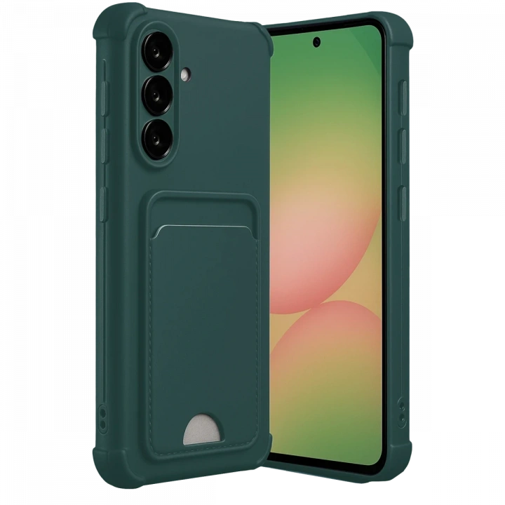 BFS  Samsung Galaxy A36 Kılıf Kelvin Kartvizitli Silikon - Koyu Yeşil