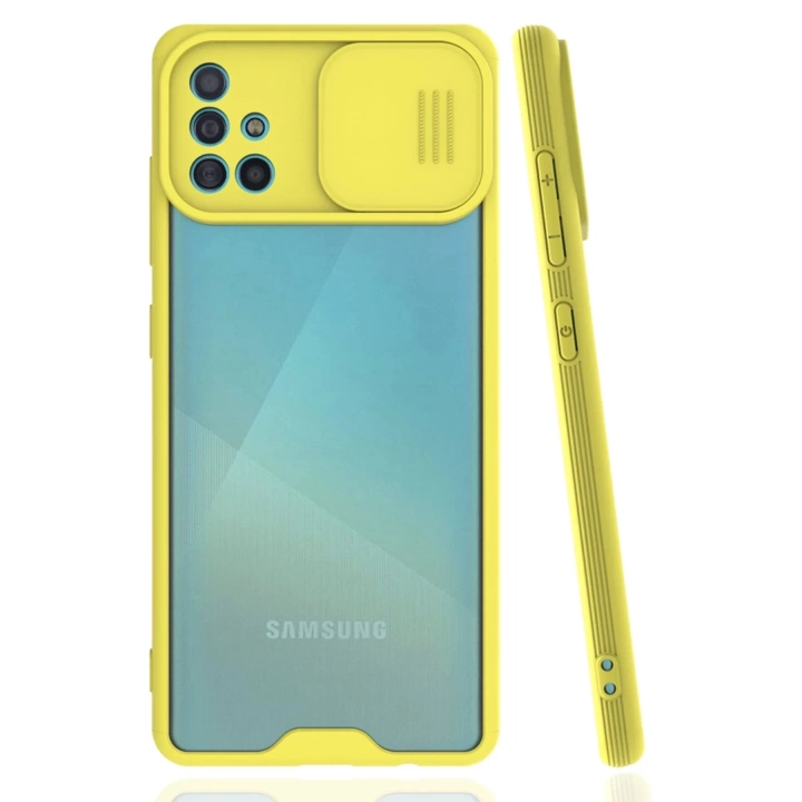 BFS  Samsung Galaxy A51 Kılıf Platin Kamera Koruma Silikon - Sarı