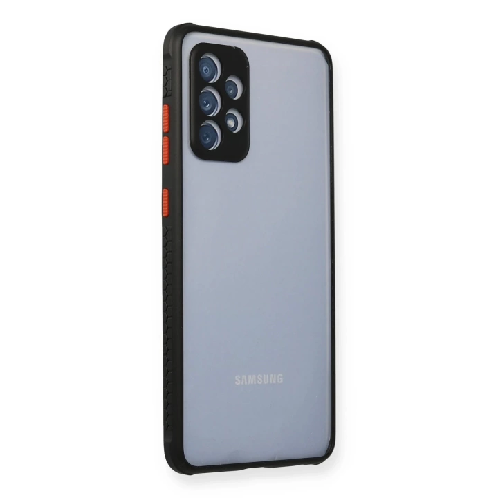 BFS  Samsung Galaxy A52 Kılıf Miami Şeffaf Silikon - Siyah