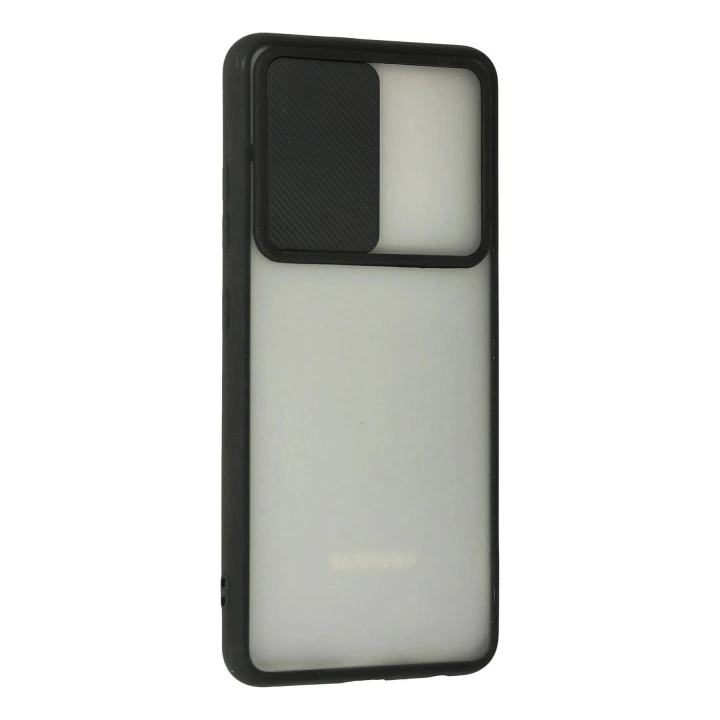 BFS  Samsung Galaxy A52 Kılıf Palm Buzlu Kamera Sürgülü Silikon - Siyah