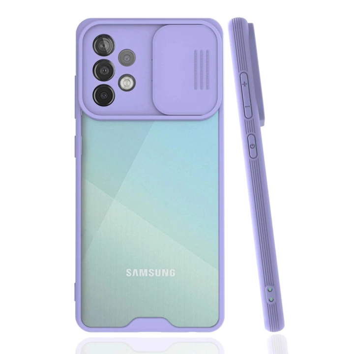 BFS  Samsung Galaxy A52 Kılıf Platin Kamera Koruma Silikon - Lila