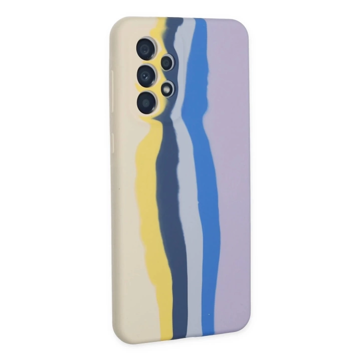 BFS  Samsung Galaxy A53 5G Kılıf Ebruli Lansman Silikon - Sarı-Lila