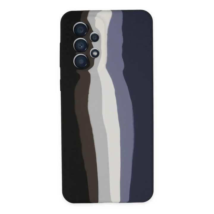 BFS  Samsung Galaxy A53 5G Kılıf Ebruli Lansman Silikon - Siyah-Lacivert