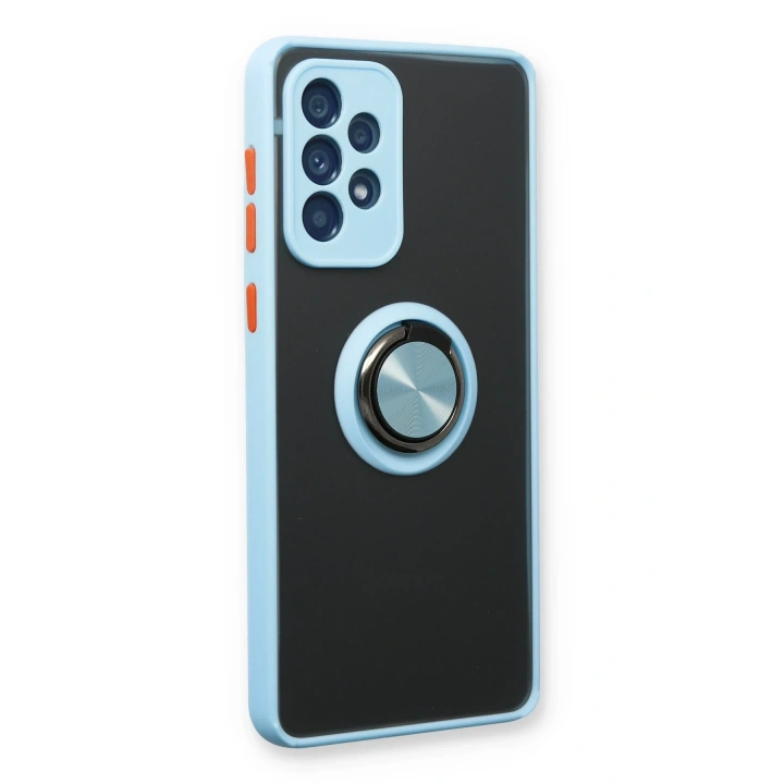 BFS  Samsung Galaxy A53 5G Kılıf Montreal Yüzüklü Silikon Kapak - Buz Mavi