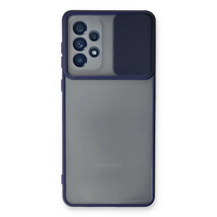 BFS  Samsung Galaxy A53 5G Kılıf Palm Buzlu Kamera Sürgülü Silikon - Lacivert