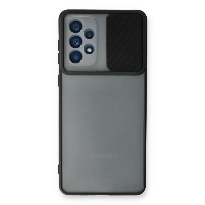 BFS  Samsung Galaxy A53 5G Kılıf Palm Buzlu Kamera Sürgülü Silikon - Siyah