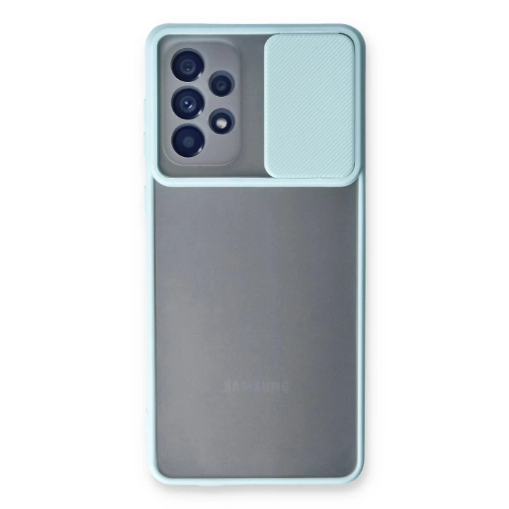 BFS  Samsung Galaxy A53 5G Kılıf Palm Buzlu Kamera Sürgülü Silikon - Turkuaz