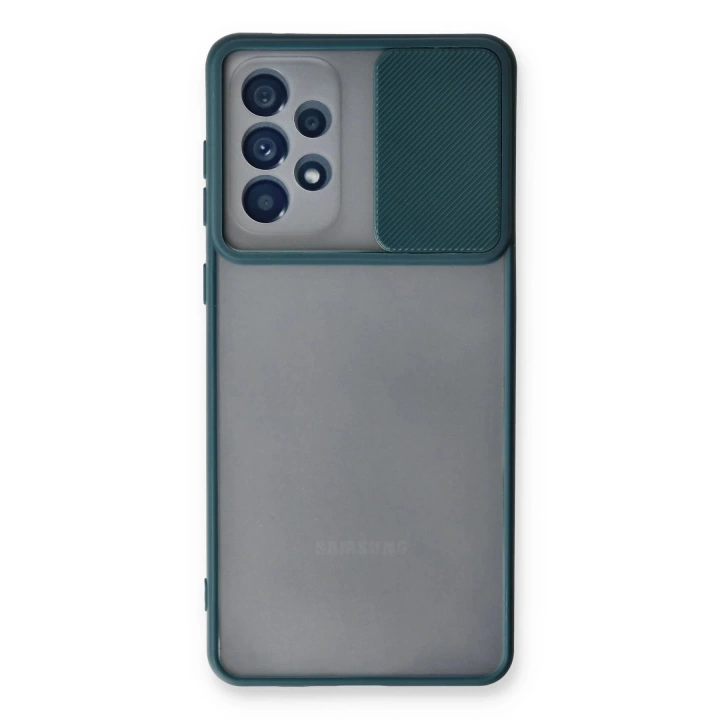 BFS  Samsung Galaxy A53 5G Kılıf Palm Buzlu Kamera Sürgülü Silikon - Yeşil