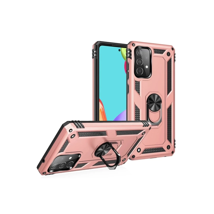 BFS  Samsung Galaxy A53 5G Kılıf Sofya Yüzüklü Silikon Kapak - Rose