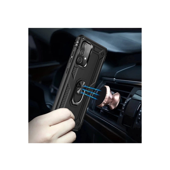 BFS  Samsung Galaxy A53 5G Kılıf Sofya Yüzüklü Silikon Kapak - Siyah