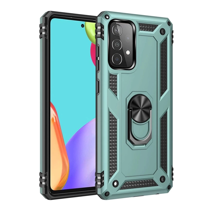 BFS  Samsung Galaxy A53 5G Kılıf Sofya Yüzüklü Silikon Kapak - Yeşil