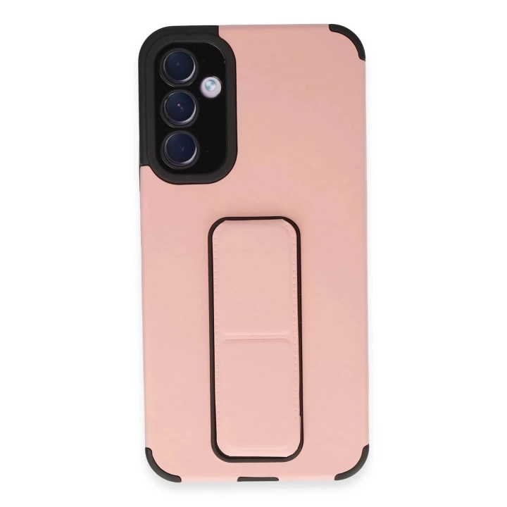 BFS  Samsung Galaxy A54 5G Kılıf Mega Standlı Silikon - Pudra