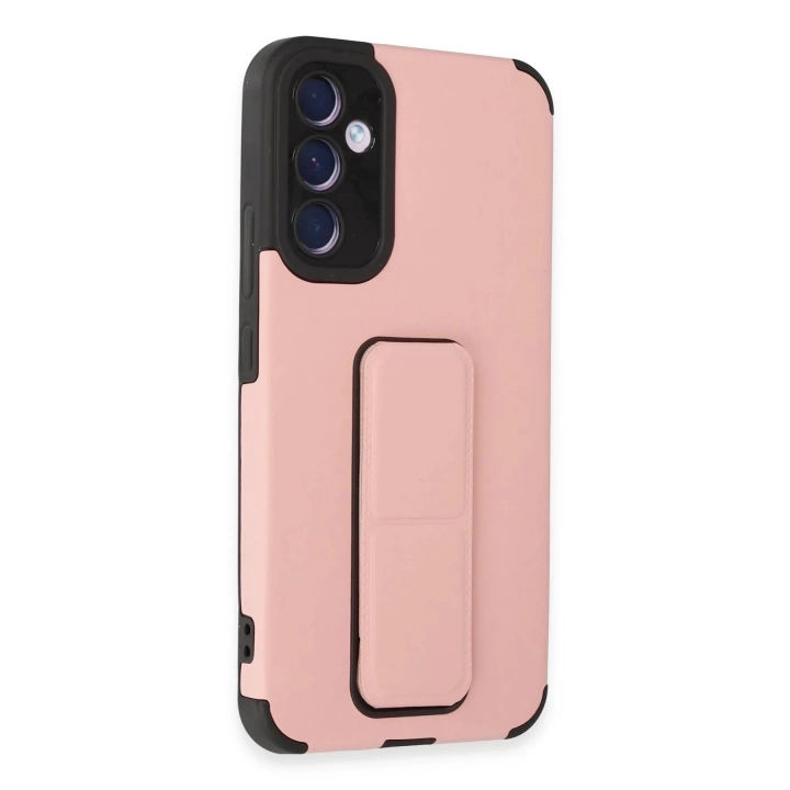 BFS  Samsung Galaxy A54 5G Kılıf Mega Standlı Silikon - Pudra