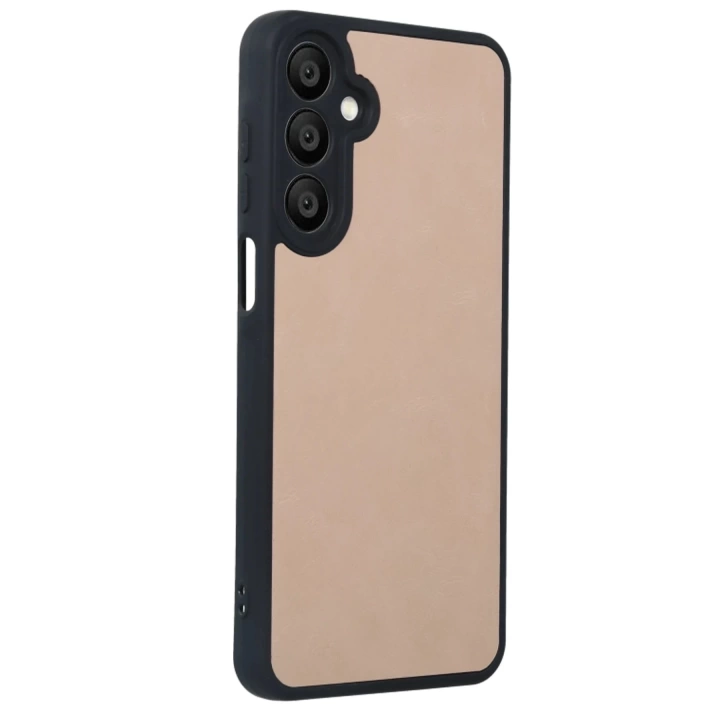 BFS  Samsung Galaxy A55 5G Kılıf Aras Deri Kapak - Pudra