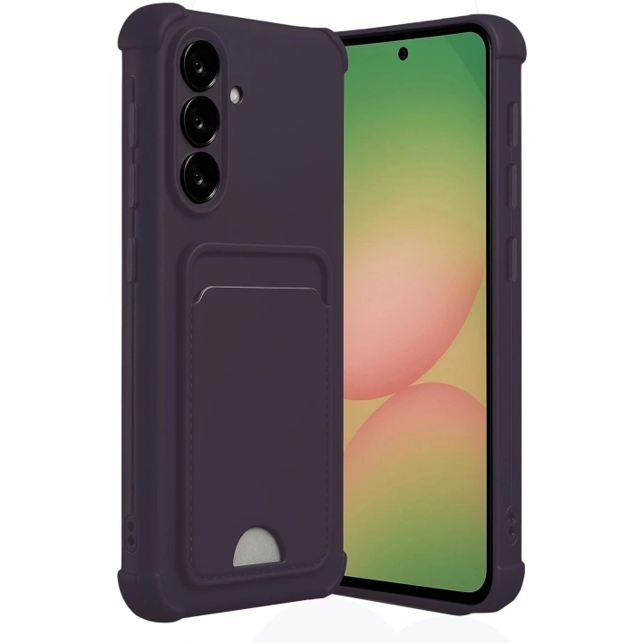BFS Samsung Galaxy A55 5G Kılıf Kelvin Kartvizitli Silikon - Derin Mor