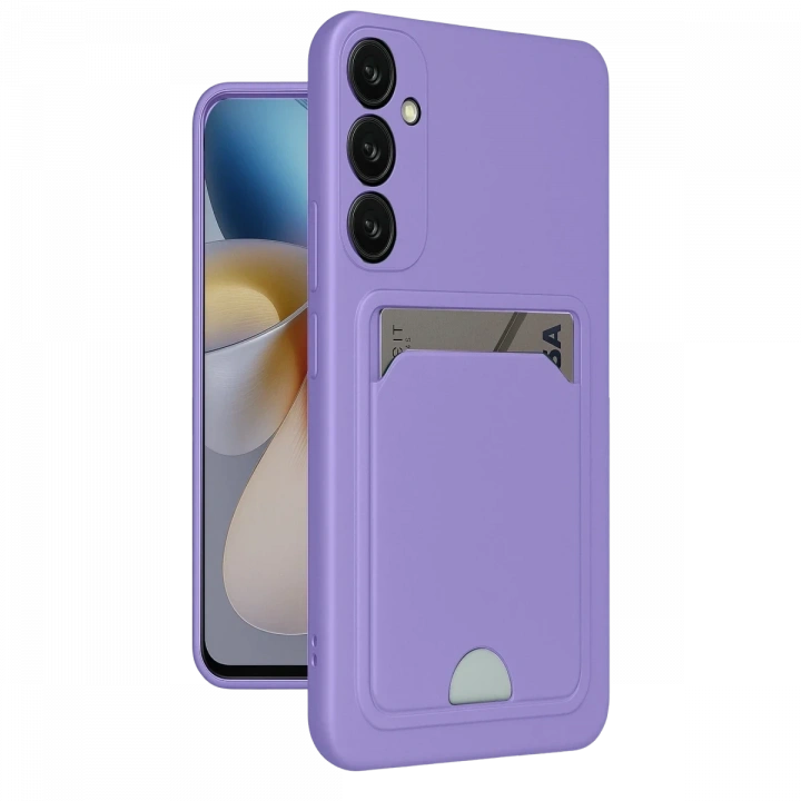 BFS  Samsung Galaxy A55 5G Kılıf Kelvin Kartvizitli Silikon - Lila