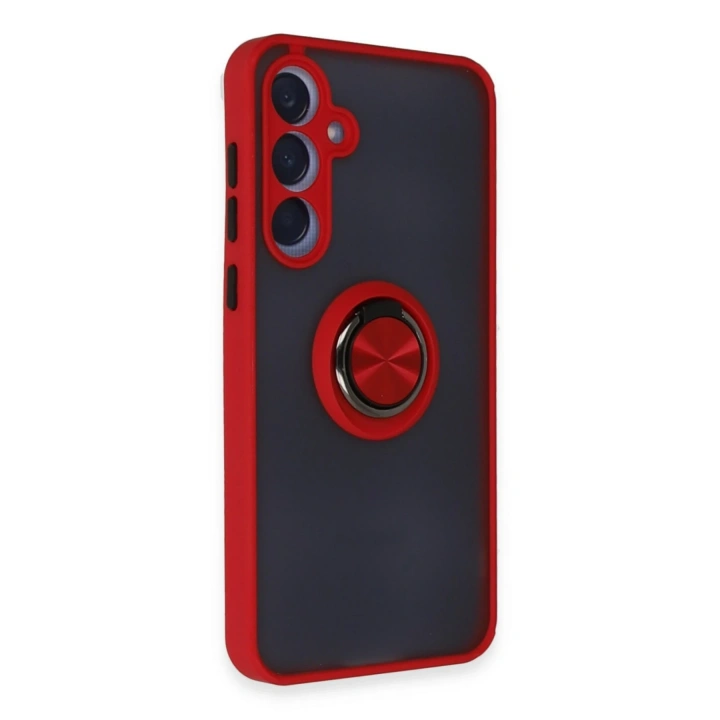 BFS  Samsung Galaxy A55 5G Kılıf Montreal Yüzüklü Silikon Kapak - Kırmızı