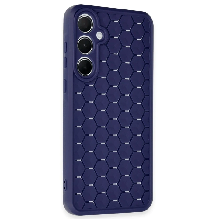 BFS  Samsung Galaxy A55 5G Kılıf Petek Silikon Kapak - Lacivert