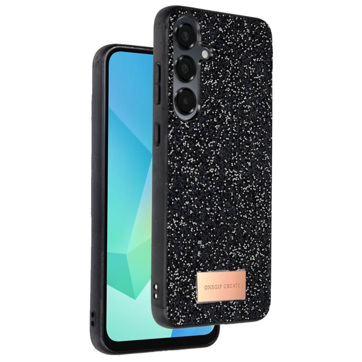 BFS  Samsung Galaxy A56 Bright Simli Kapak - Siyah