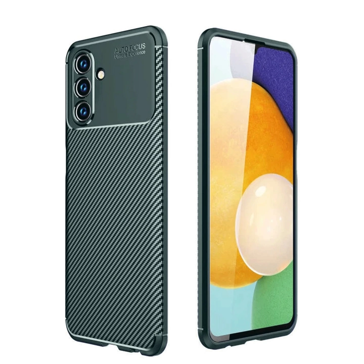 BFS  Samsung Galaxy A56 Kılıf Auto Focus Karbon Kapak - Koyu Yeşil