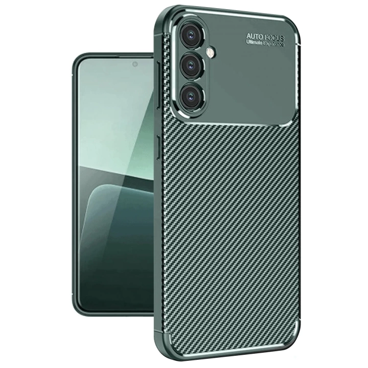 BFS  Samsung Galaxy A56 Kılıf Auto Focus Karbon Kapak - Koyu Yeşil