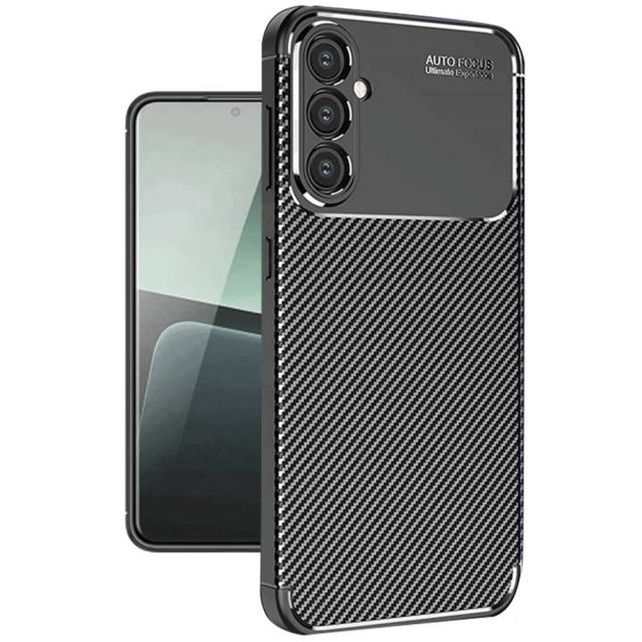 BFS  Samsung Galaxy A56 Kılıf Auto Focus Karbon Kapak - Siyah
