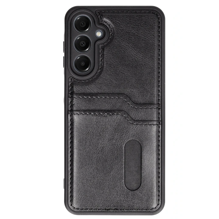 BFS  Samsung Galaxy A56 Kılıf Sara Kartvizitli Deri Kılıf - Siyah