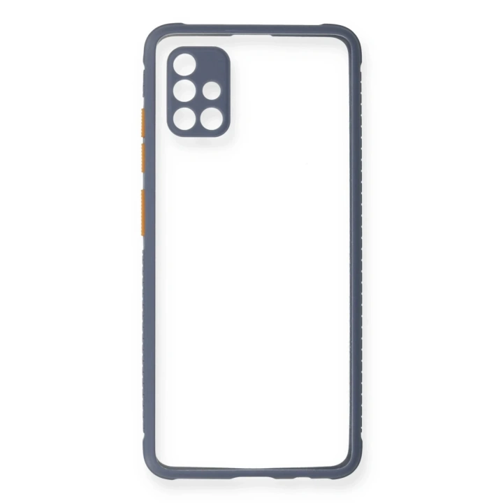 BFS Samsung Galaxy A71 Kılıf Miami Şeffaf Silikon - Gri