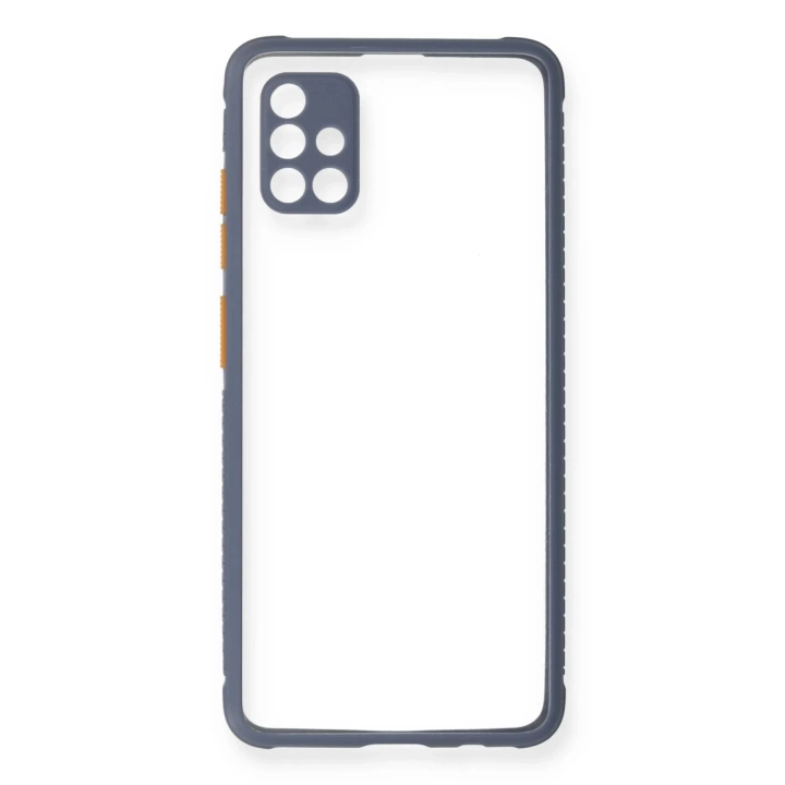 BFS  Samsung Galaxy A71 Kılıf Miami Şeffaf Silikon - Gri