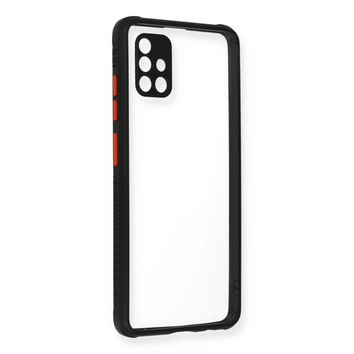 BFS  Samsung Galaxy A71 Kılıf Miami Şeffaf Silikon - Siyah