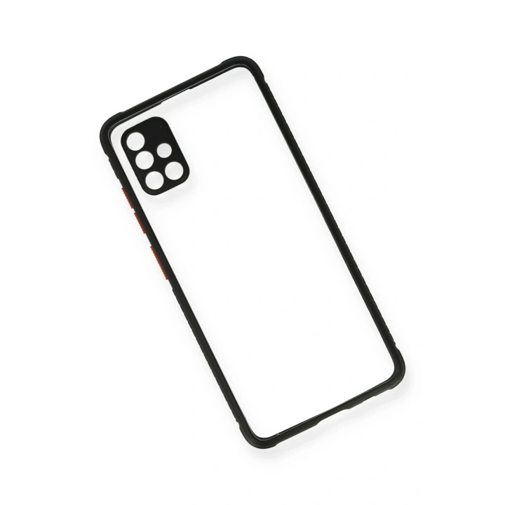 BFS  Samsung Galaxy A71 Kılıf Miami Şeffaf Silikon - Siyah