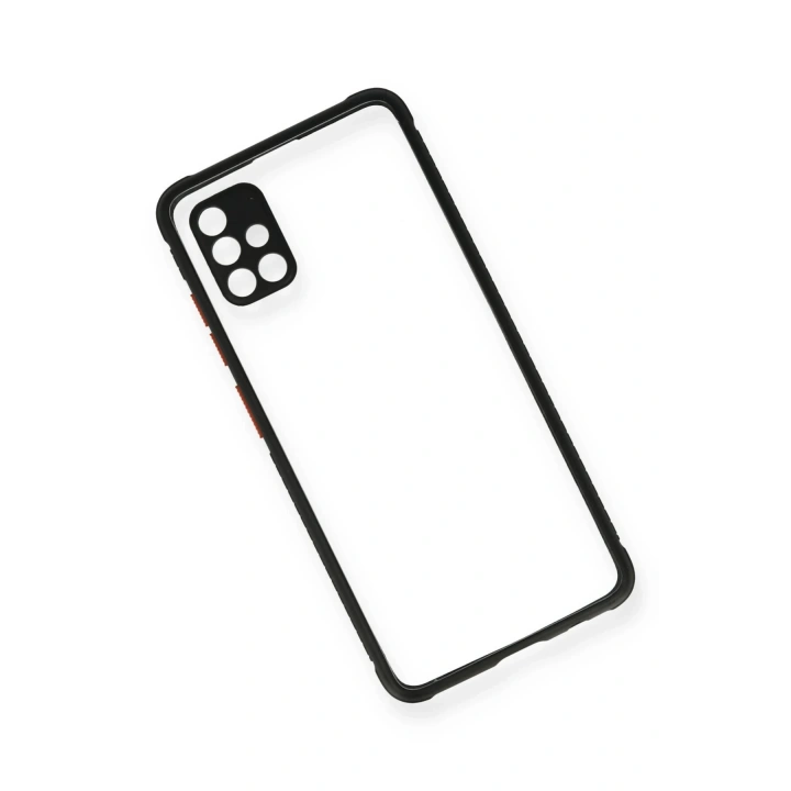 BFS Samsung Galaxy A71 Kılıf Miami Şeffaf Silikon - Siyah