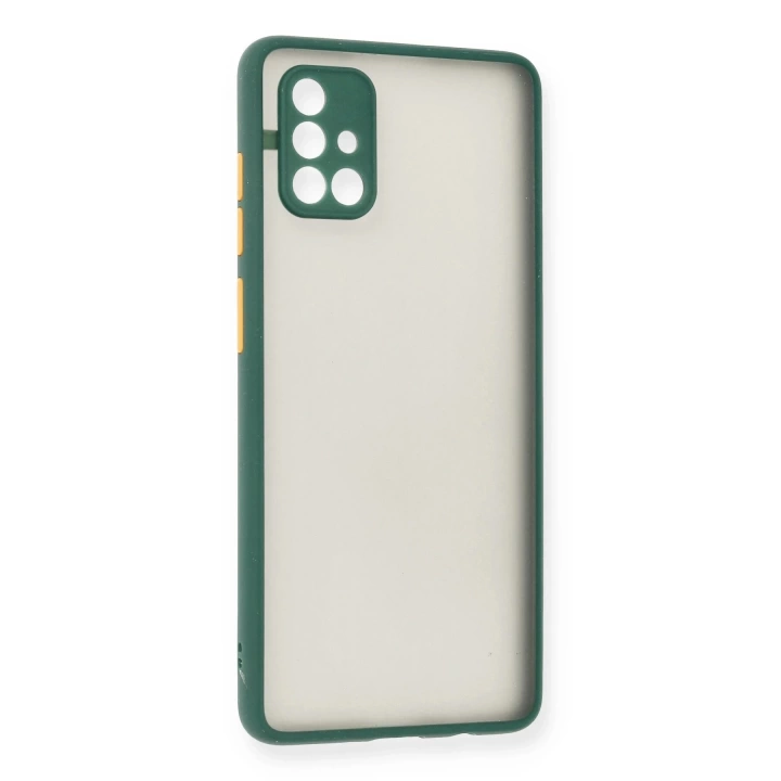 BFS  Samsung Galaxy A71 Kılıf Montreal Silikon Kapak - Yeşil