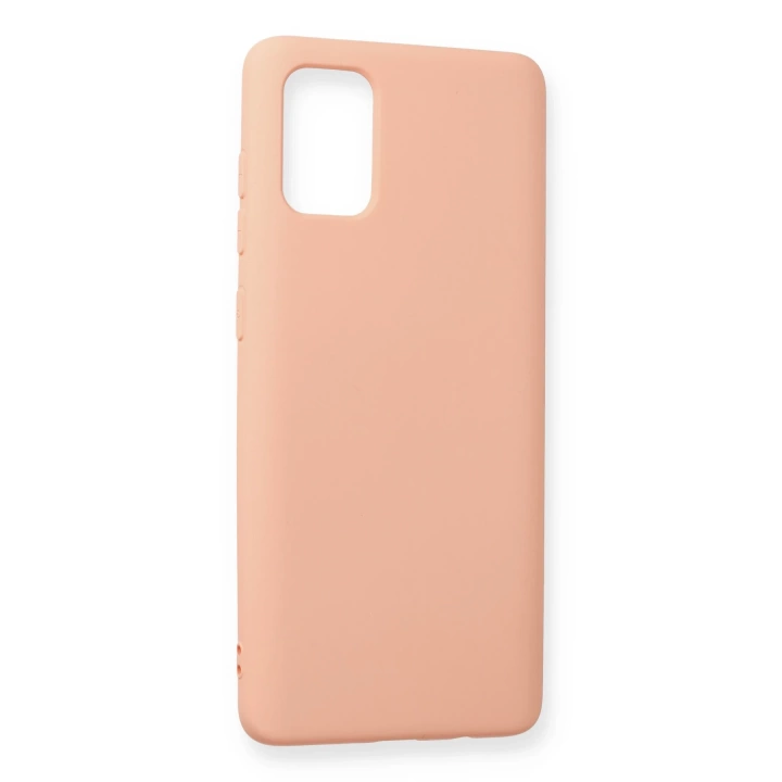 BFS  Samsung Galaxy A71 Kılıf Nano içi Kadife Silikon - Pudra
