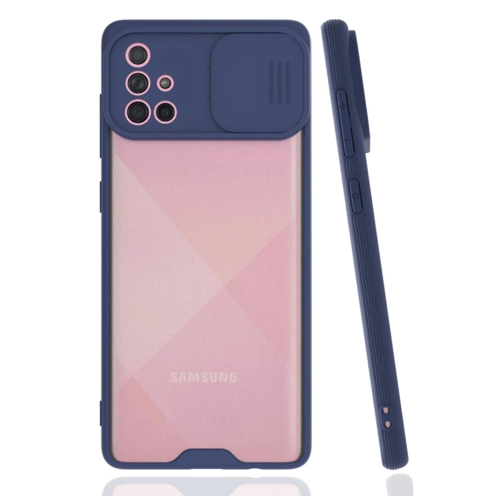 BFS  Samsung Galaxy A71 Kılıf Platin Kamera Koruma Silikon - Lacivert