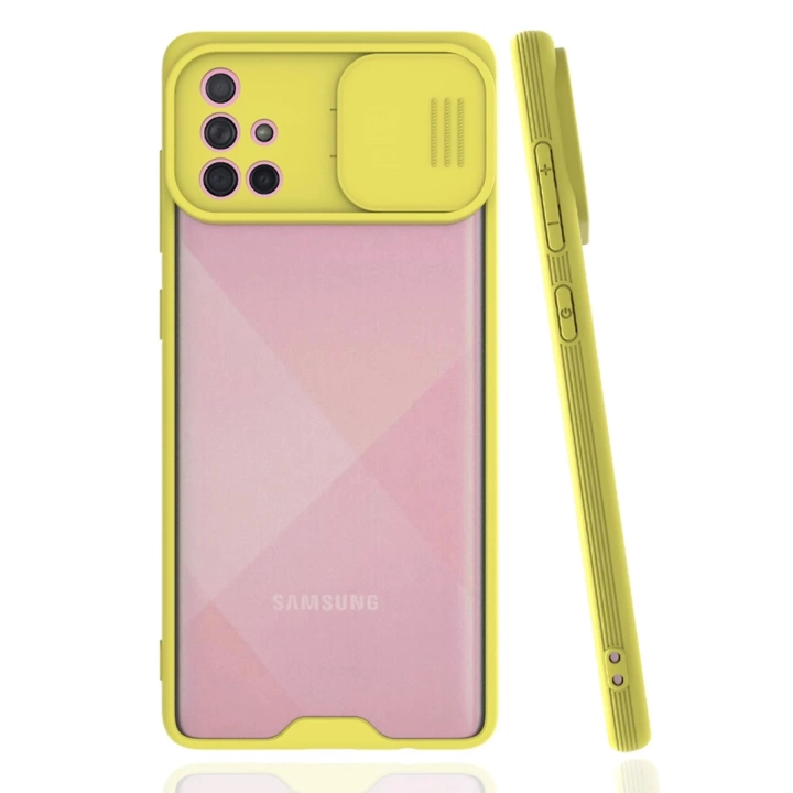 BFS  Samsung Galaxy A71 Kılıf Platin Kamera Koruma Silikon - Sarı