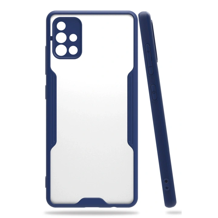 BFS  Samsung Galaxy A71 Kılıf Platin Silikon - Lacivert