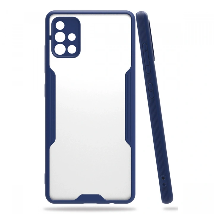 BFS  Samsung Galaxy A71 Kılıf Platin Silikon - Lacivert
