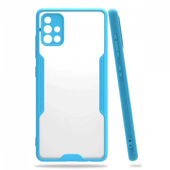 BFS  Samsung Galaxy A71 Kılıf Platin Silikon - Mavi