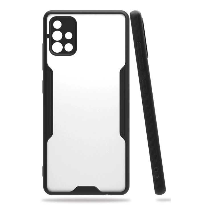 BFS  Samsung Galaxy A71 Kılıf Platin Silikon - Siyah
