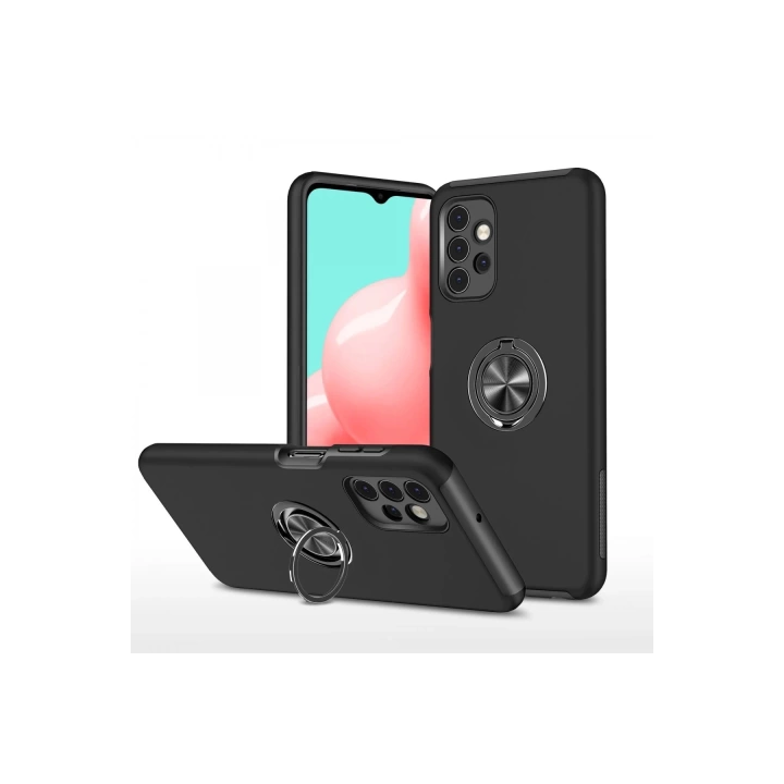 BFS  Samsung Galaxy A72 Kılıf Elit Yüzüklü Kapak - Siyah