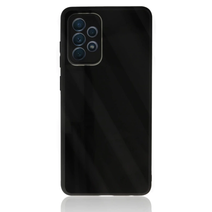 BFS  Samsung Galaxy A72 Kılıf Glass Kapak - Siyah