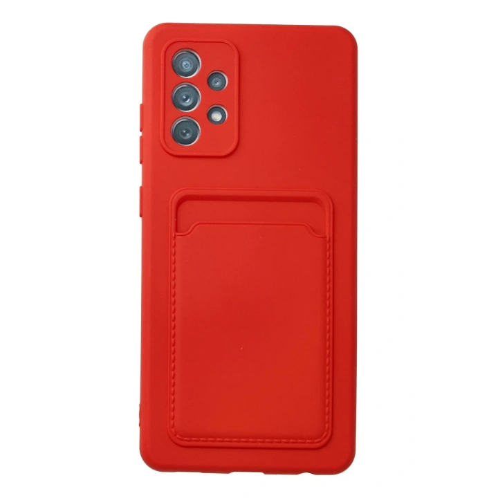 BFS  Samsung Galaxy A72 Kılıf Kelvin Kartvizitli Silikon - Kırmızı