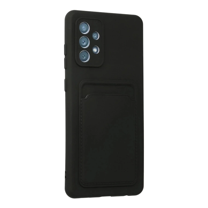 BFS  Samsung Galaxy A72 Kılıf Kelvin Kartvizitli Silikon - Siyah