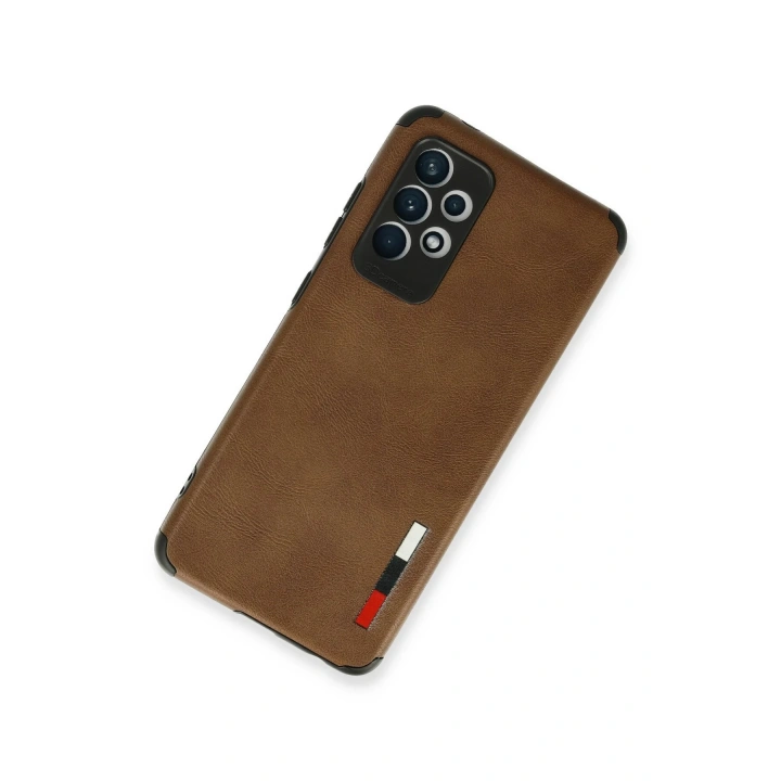 BFS  Samsung Galaxy A72 Kılıf Loop Deri Silikon - Kahverengi