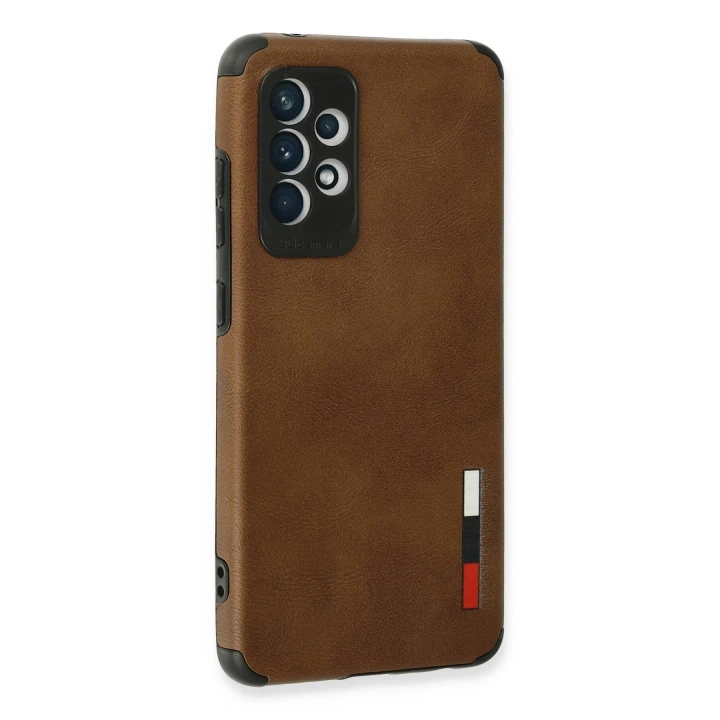 BFS  Samsung Galaxy A72 Kılıf Loop Deri Silikon - Kahverengi