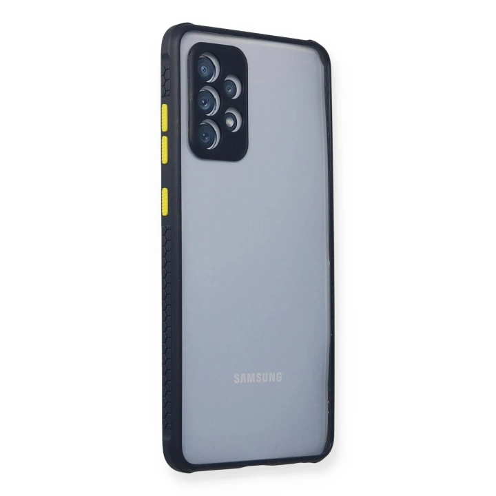 BFS  Samsung Galaxy A72 Kılıf Miami Şeffaf Silikon - Lacivert