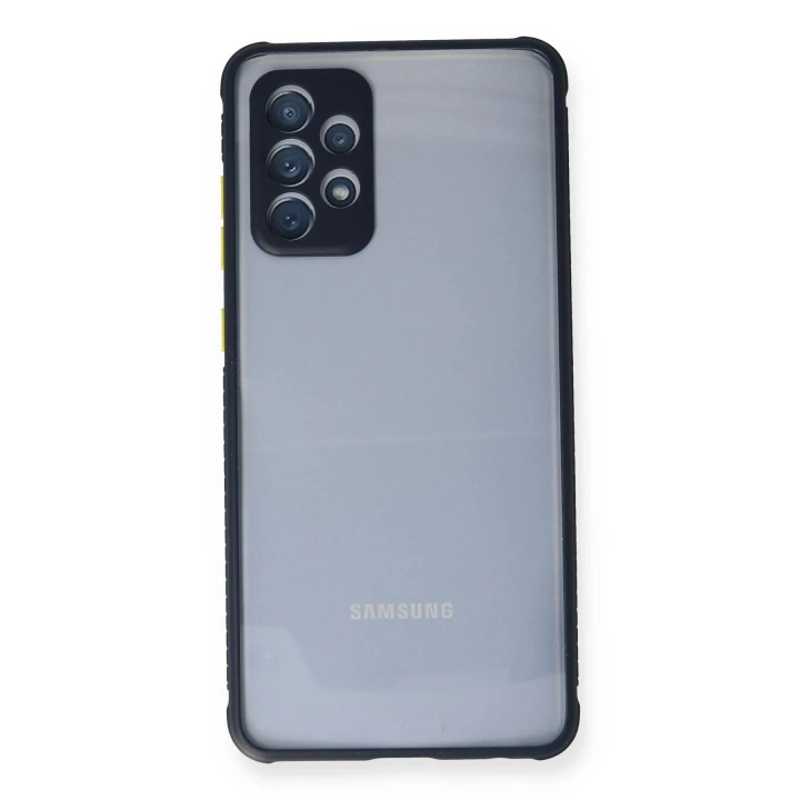 BFS  Samsung Galaxy A72 Kılıf Miami Şeffaf Silikon - Lacivert